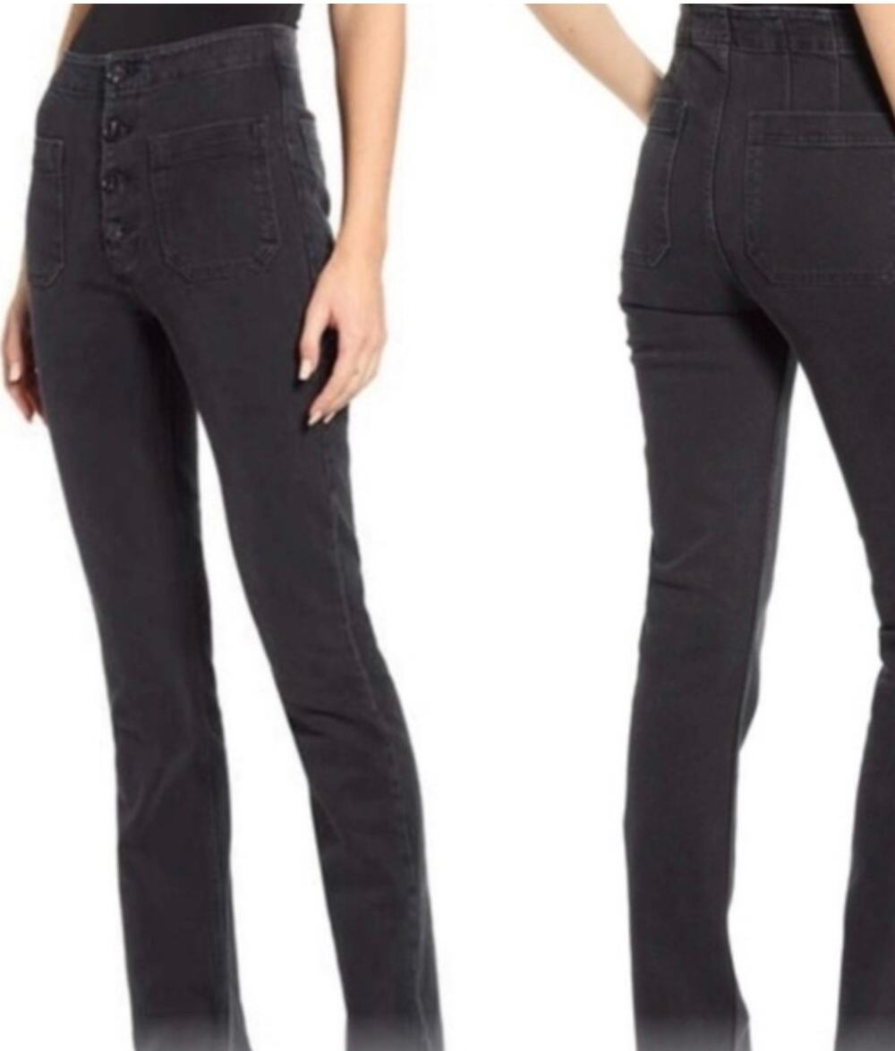 Reformation Elsie black straight leg high waist jeans 30R NwT